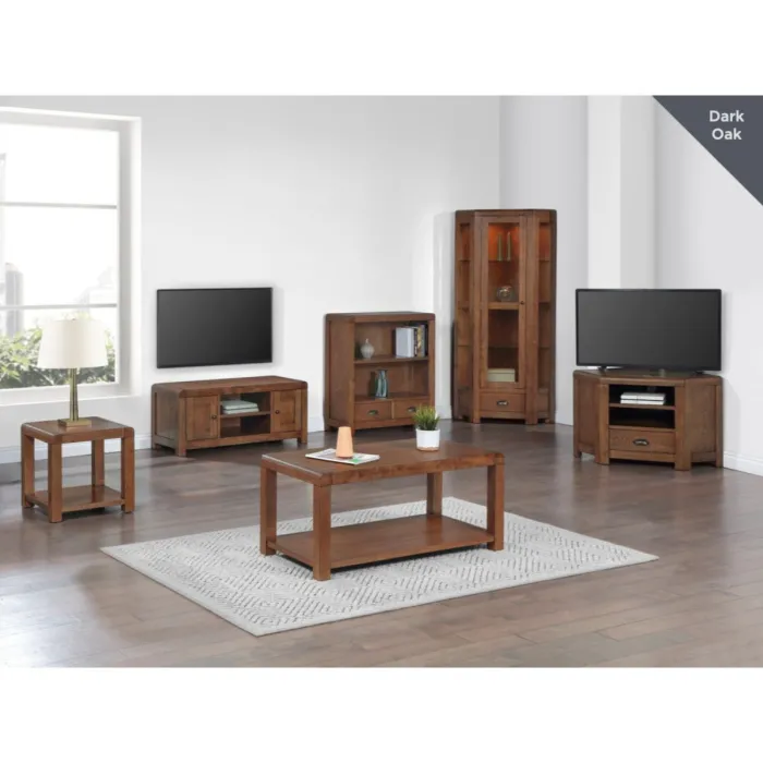 Oakridge High Corner Cabinet - Dark Oak