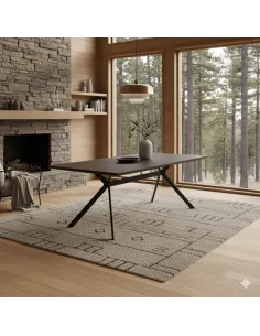 Rochelle 2m Fixed Dining Table - Black | Murphy Furniture