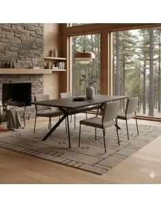 Rochelle 2m Fixed Dining Table - Black | Murphy Furniture 2