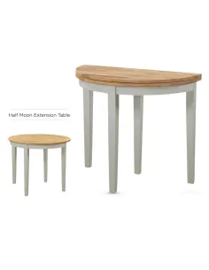 Altona Half Moon Console Table - Stone Grey/Light Oak 2