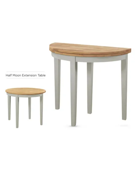Altona Half Moon Console Table - Stone Grey/Light Oak