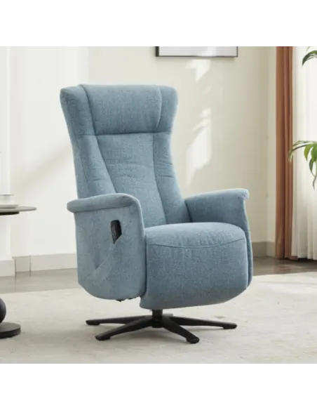Apero Swivel Dual Motor Electric Recliner - Ice Blue