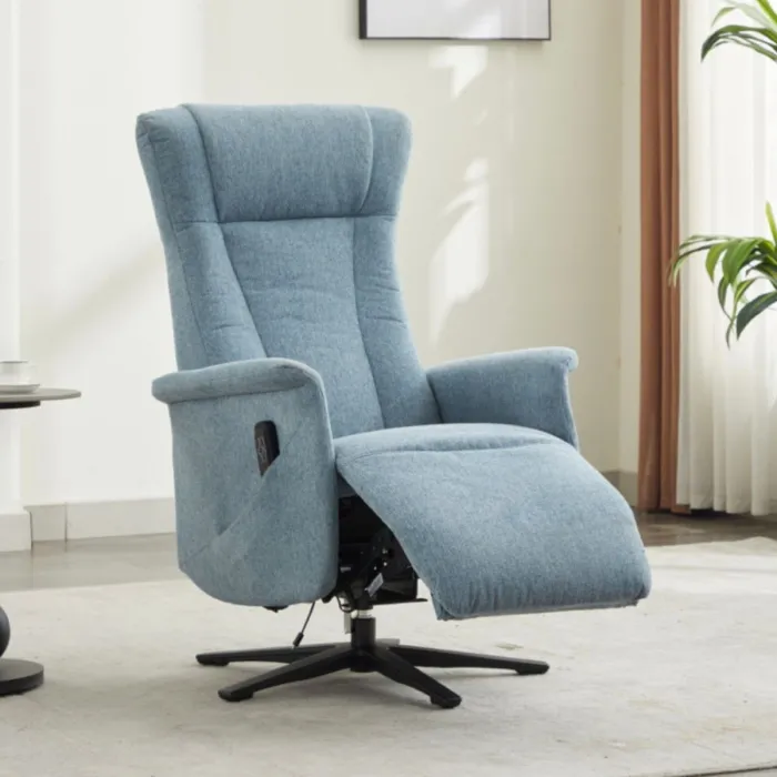 Apero Swivel Dual Motor Electric Recliner - Ice Blue