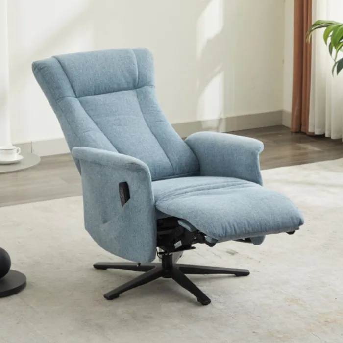 Apero Swivel Dual Motor Electric Recliner - Ice Blue