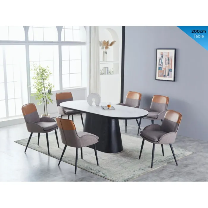 Calgary 2m Dining Table - White Top