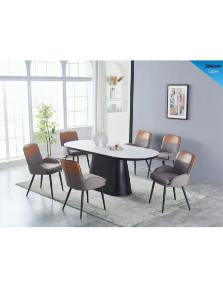 Calgary 2m Dining Table - White Top