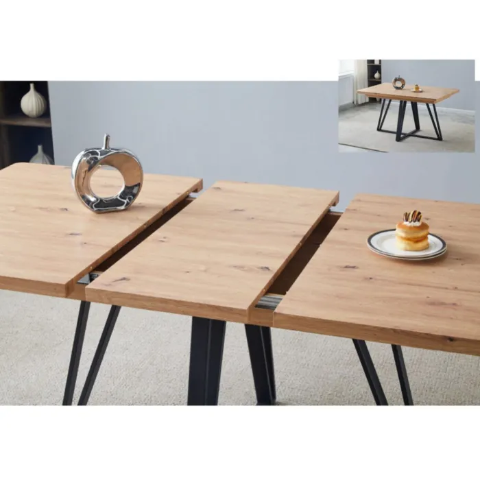 Callington Extending Dining Table - Oak/Black