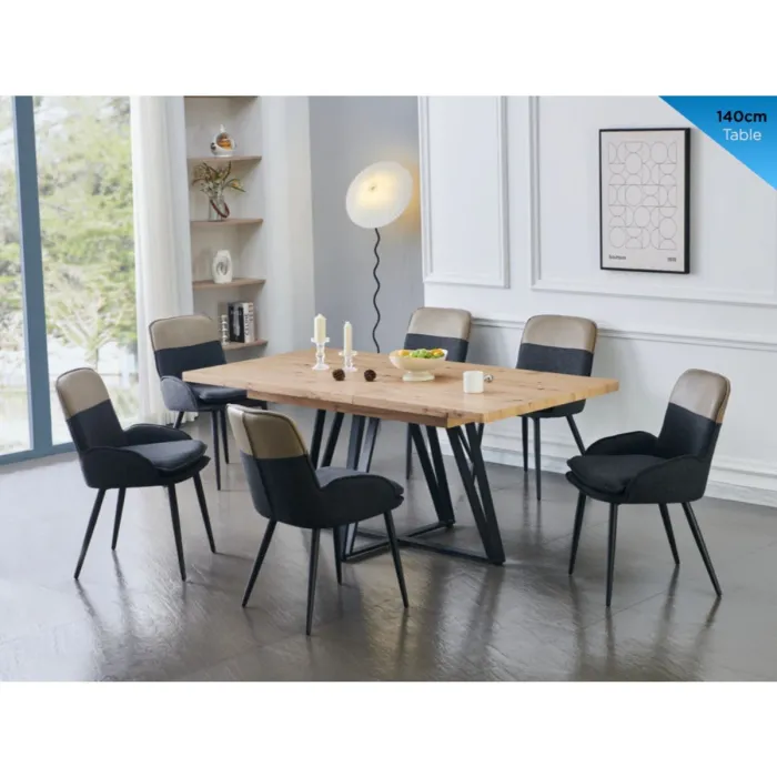 Callington Extending Dining Table - Oak/Black