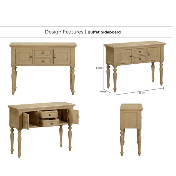 Chateau Buffet Sideboard - Rustic