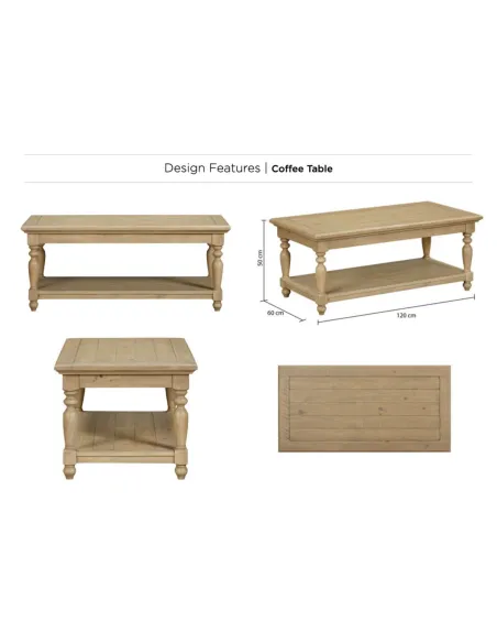 Chateau Coffee Table - Rustic