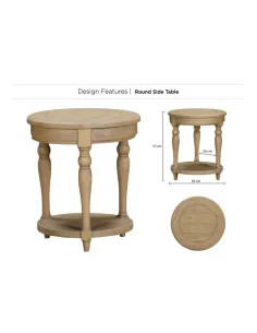 Chateau Round Side Table - Rustic 2