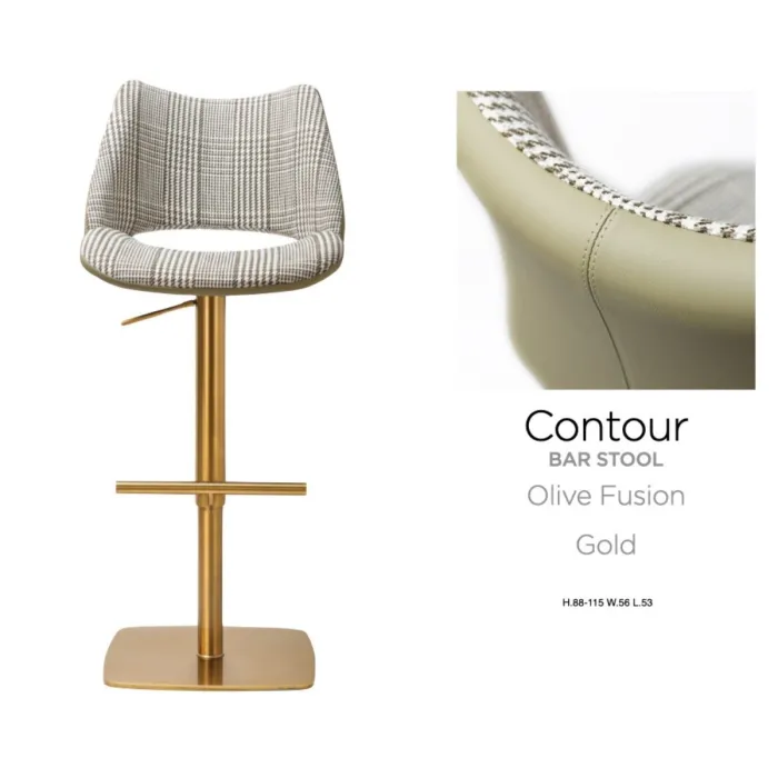 Contour Barstool - Gold/Olive Fusion
