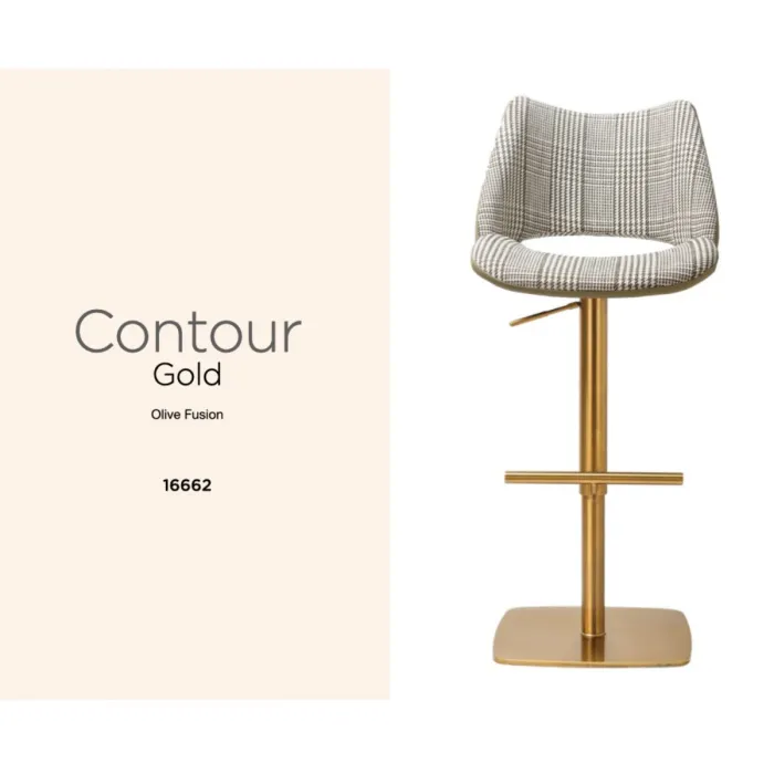 Contour Barstool - Gold/Olive Fusion