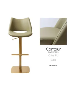 Contour Barstool - Gold/Olive PU 2