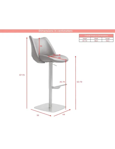 Contour Barstool - Stainless Steel Fusion/Slate Grey