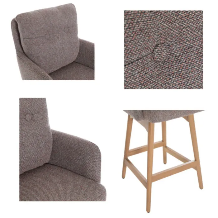Cotswold Fabric Counter Stool - Blush Granite