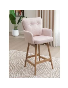 Cotswold Fabric Counter Stool - Blush Pink