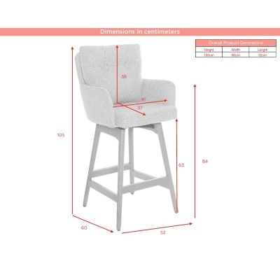 Cotswold Fabric Counter Stool - Blush Pink