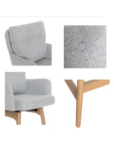 Cotswold Fabric Counter Stool - Silver Grey 2