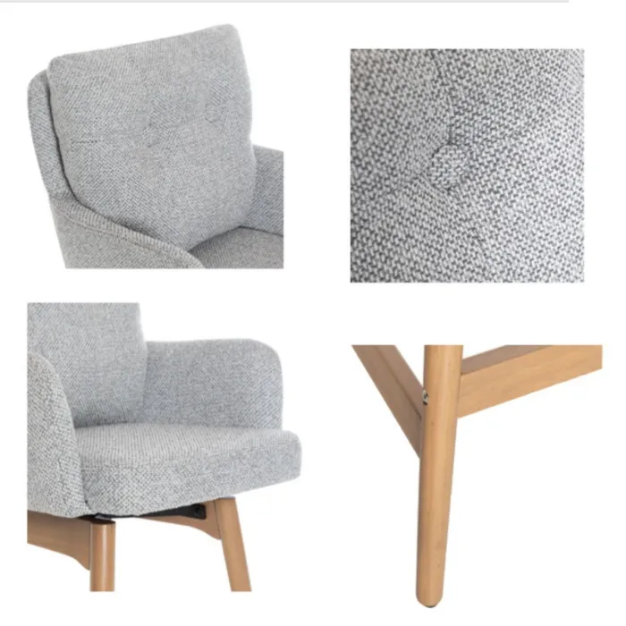 Cotswold Fabric Counter Stool - Silver Grey