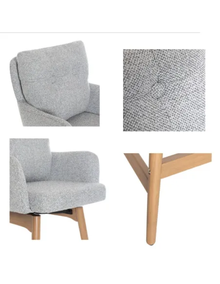 Cotswold Fabric Counter Stool - Silver Grey