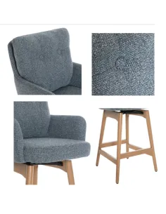 Cotswold Fabric Counter Stool - Storm Teal 2