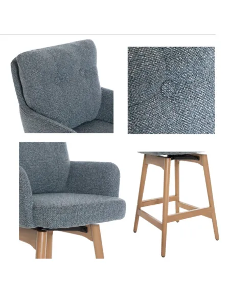 Cotswold Fabric Counter Stool - Storm Teal