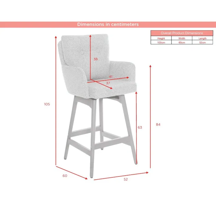 Cotswold Fabric Counter Stool - Storm Teal