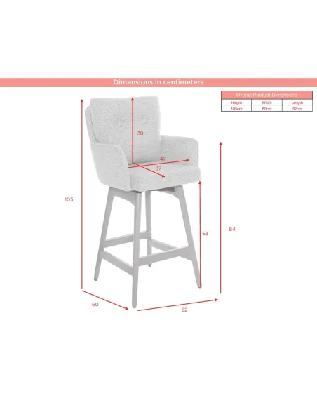 Cotswold Fabric Counter Stool - Storm Teal