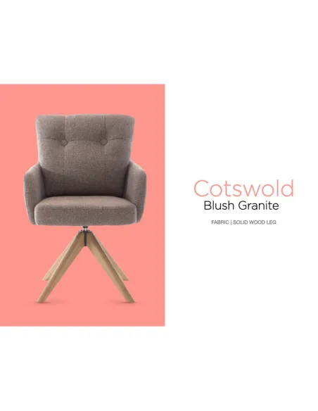 Cotswold Fabric Dining Chair - Blush Granite