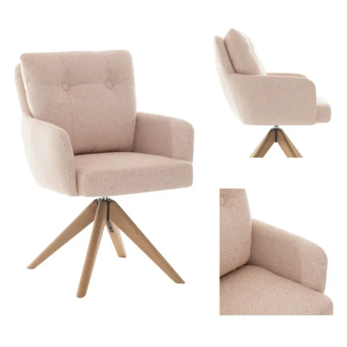 Cotswold Fabric Dining Chair - Blush Pink