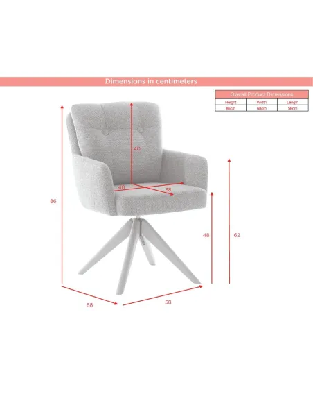 Cotswold Fabric Dining Chair - Blush Pink