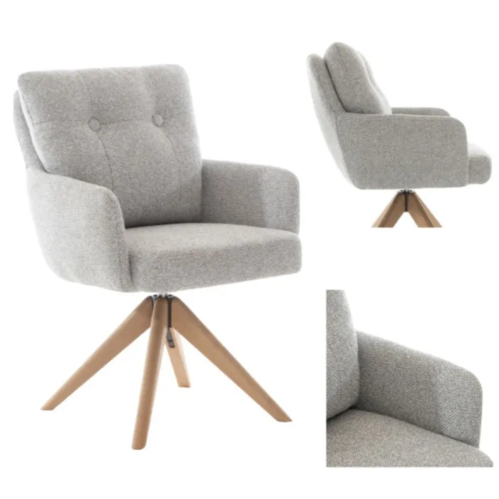 Cotswold Fabric Dining Chair - Silver Grey