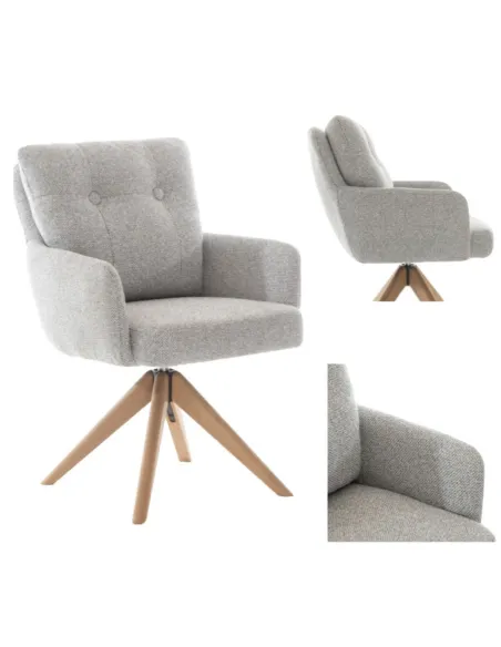 Cotswold Fabric Dining Chair - Silver Grey