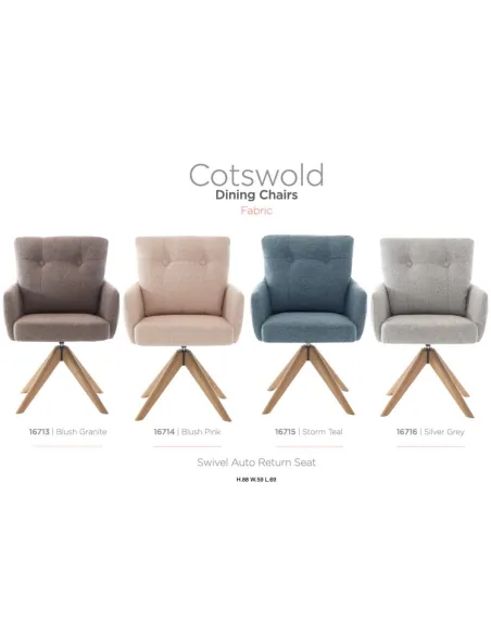 Cotswold Fabric Dining Chair - Silver Grey