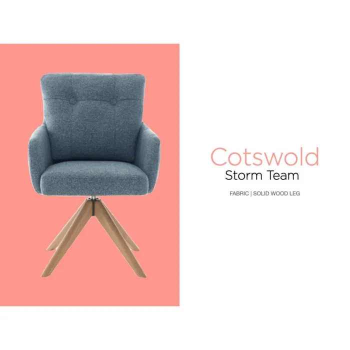Cotswold Fabric Dining Chair - Storm Teal
