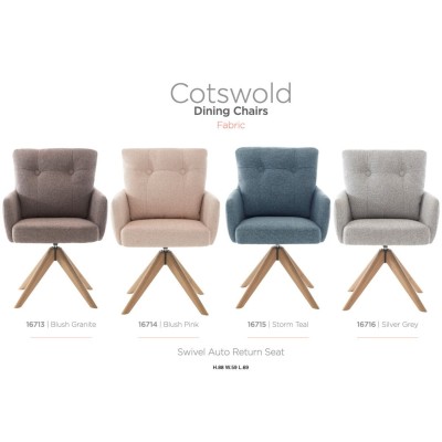 Cotswold Fabric Dining Chair - Storm Teal
