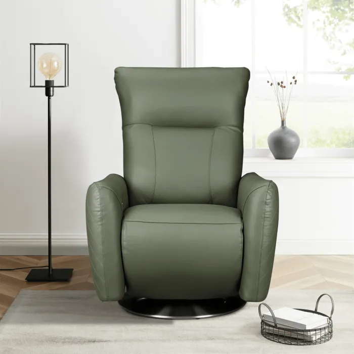 Monti Electric Armchair - Green Leather | Murphy Furniture