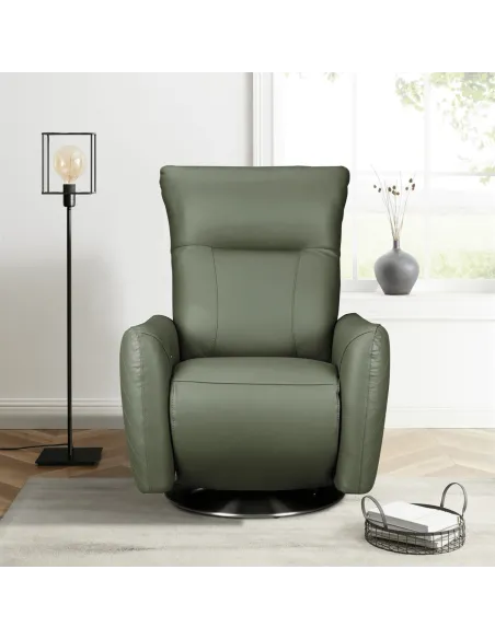 Monti Electric Armchair - Green Leather | Murphy Furniture