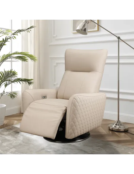 Monti Electric Armchair - Cream Leather | Murphy Furniture
