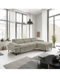 Hannah RHF Chaise Sofabed - Cream | Murphy Furniture