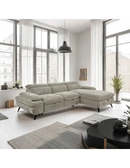 Hannah RHF Chaise Sofabed - Cream | Murphy Furniture