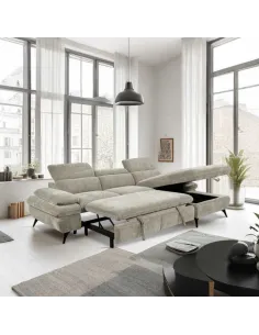 Hannah RHF Chaise Sofabed - Cream | Murphy Furniture 2