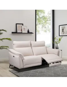 Austin Electric 3 Seater Sofa - White Fa | Murphy Furniture