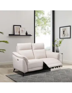 Austin Electric 2 Seater Sofa - White Fa | Murphy Furniture