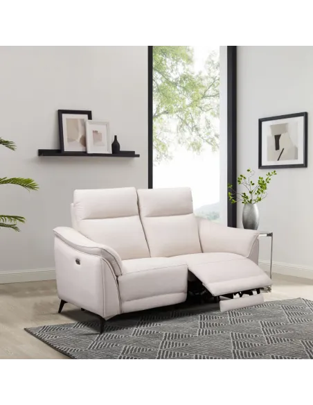 Austin Electric 2 Seater Sofa - White Fa | Murphy Furniture