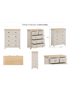 Windermere 2+3 Drawer Chest - Oyster Grey 2