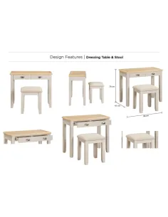 Windermere Dressing Table + Stool - Oyster Grey 2