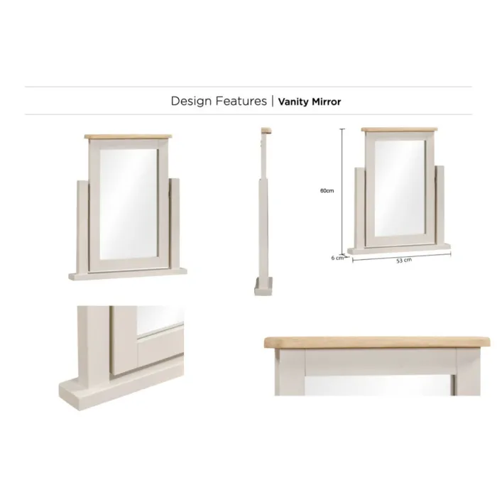 Windermere Vanity Mirror - Oyster Grey