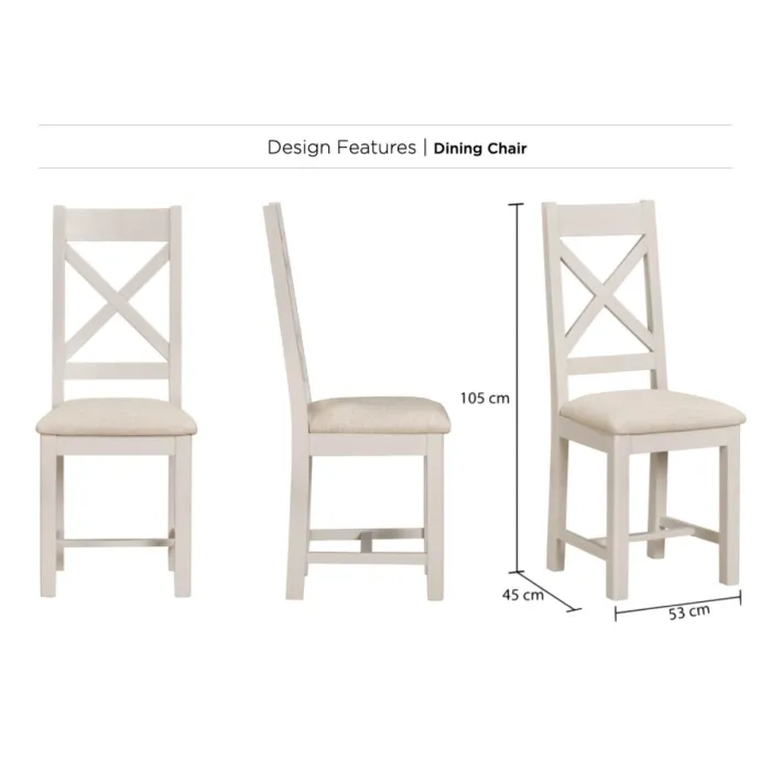 Windermere Cross Back Dining Chair - Oyster Grey
